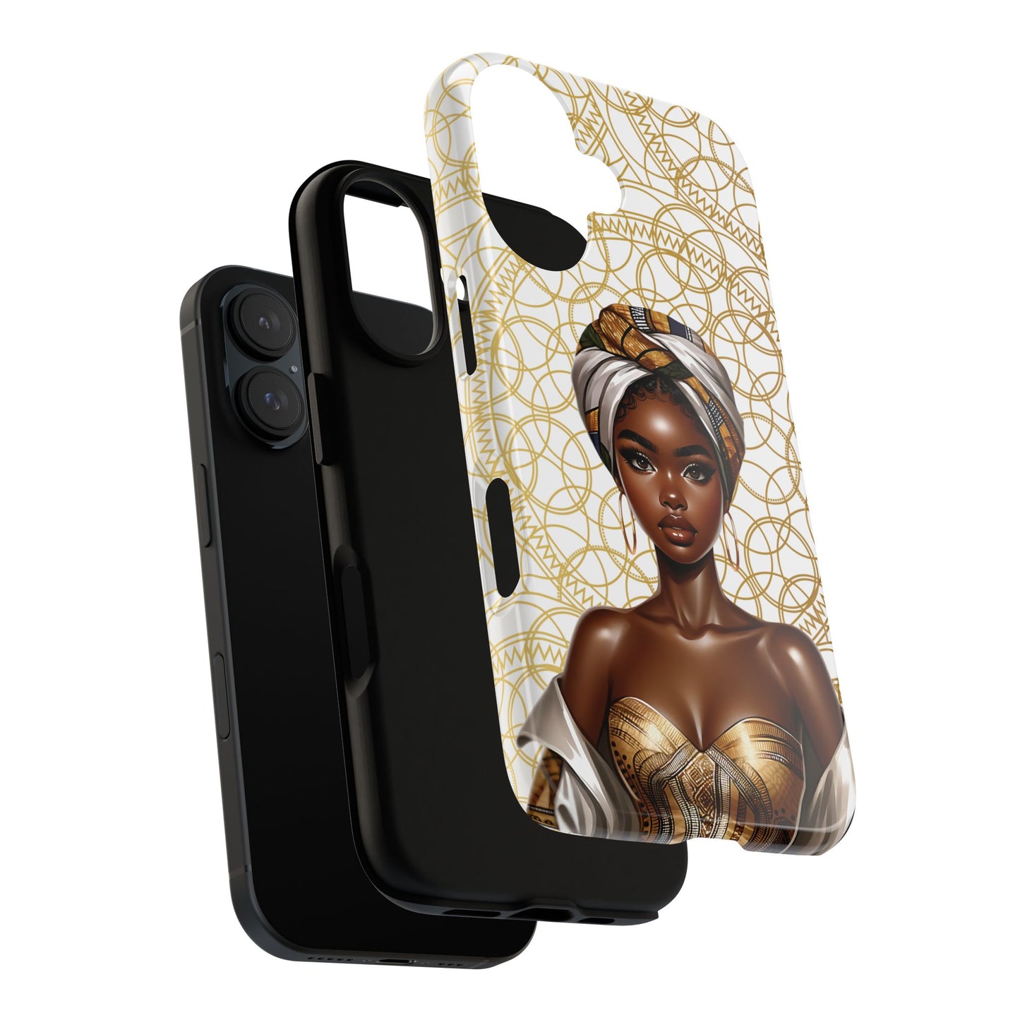 Tough Phone Case with Elegant African Woman Design