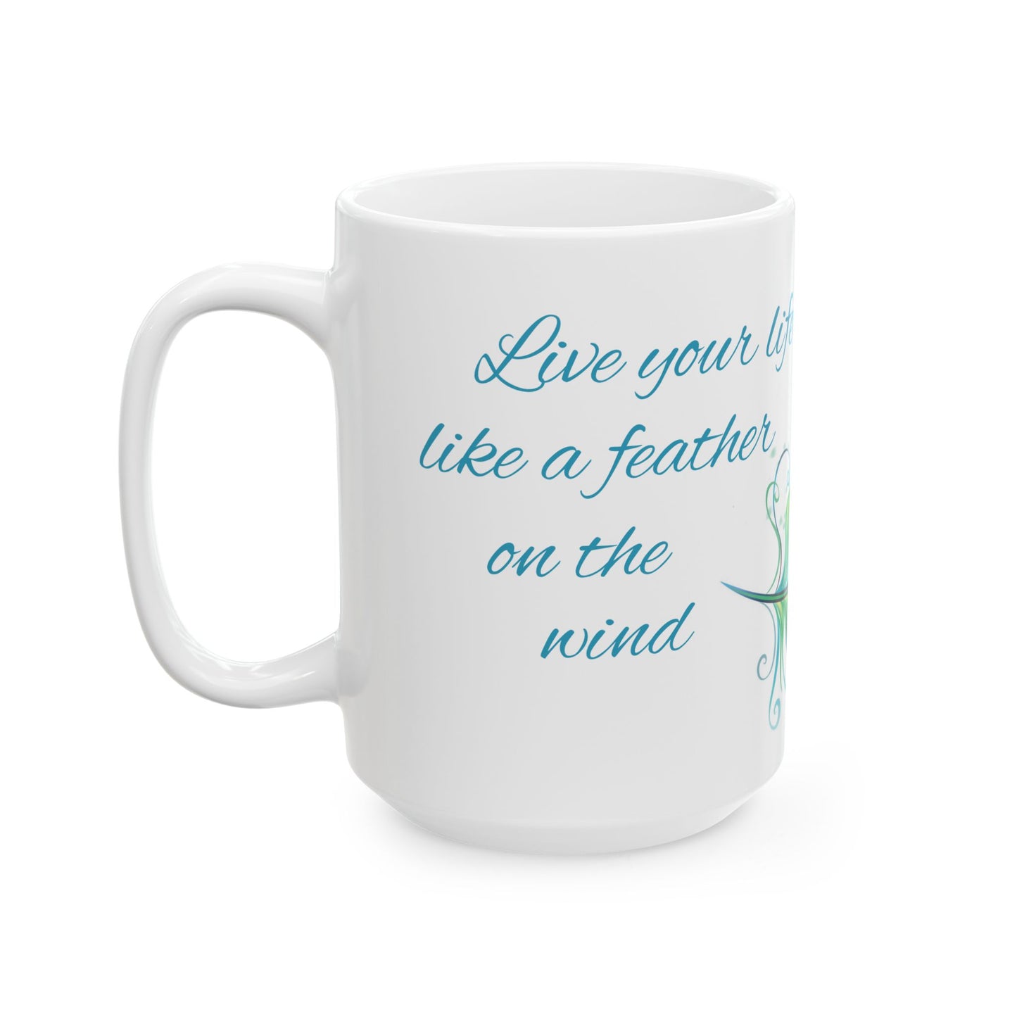Inspirational Feather Ceramic Mug
