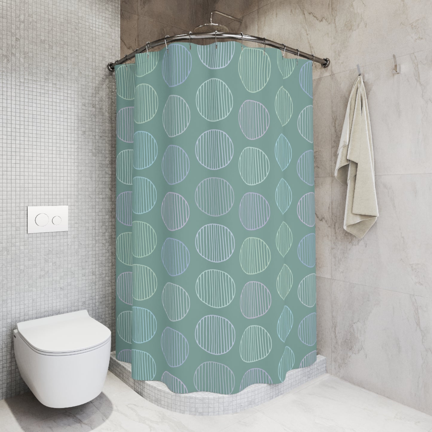 Abstract Circles Shower Curtain