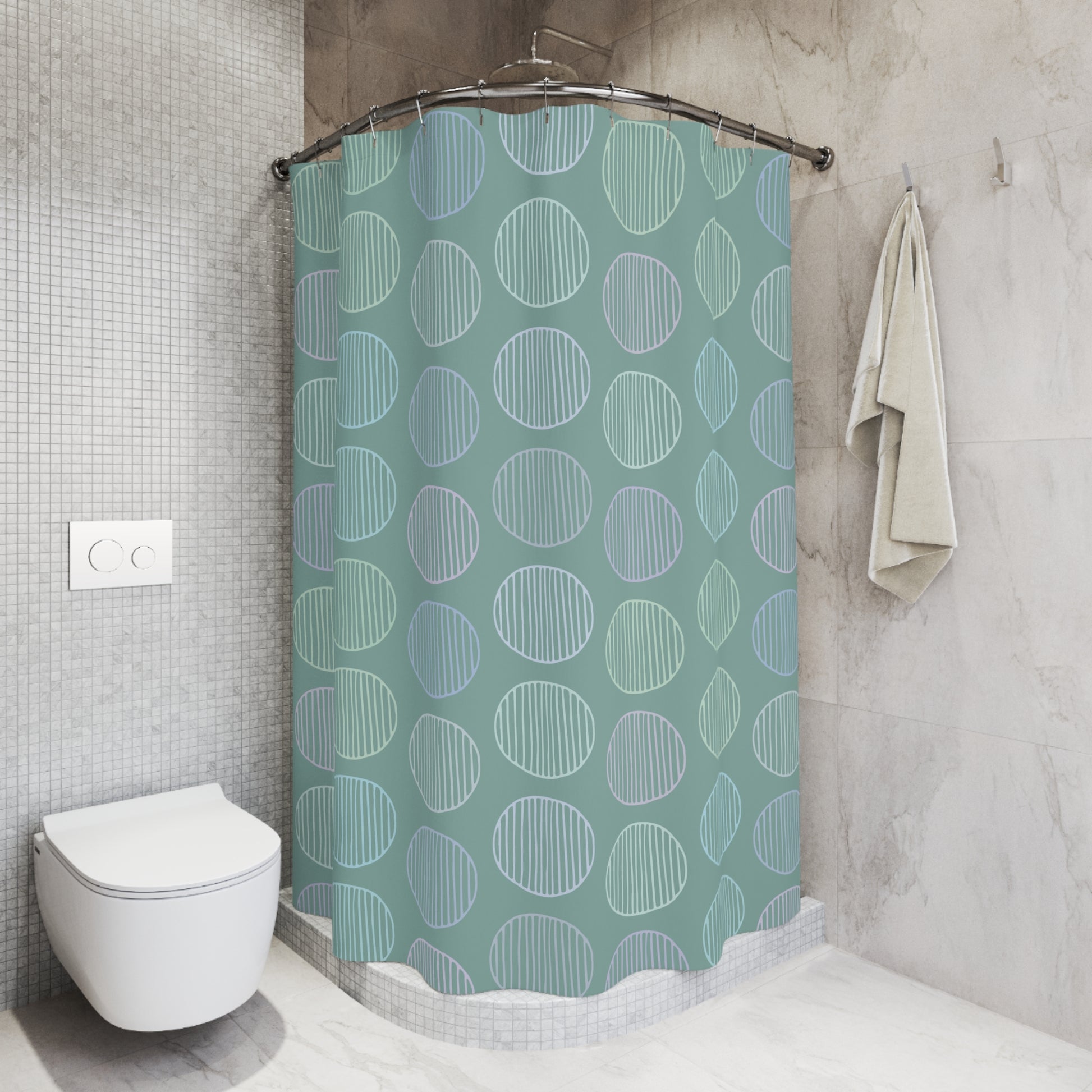 Abstract Circles Shower Curtain