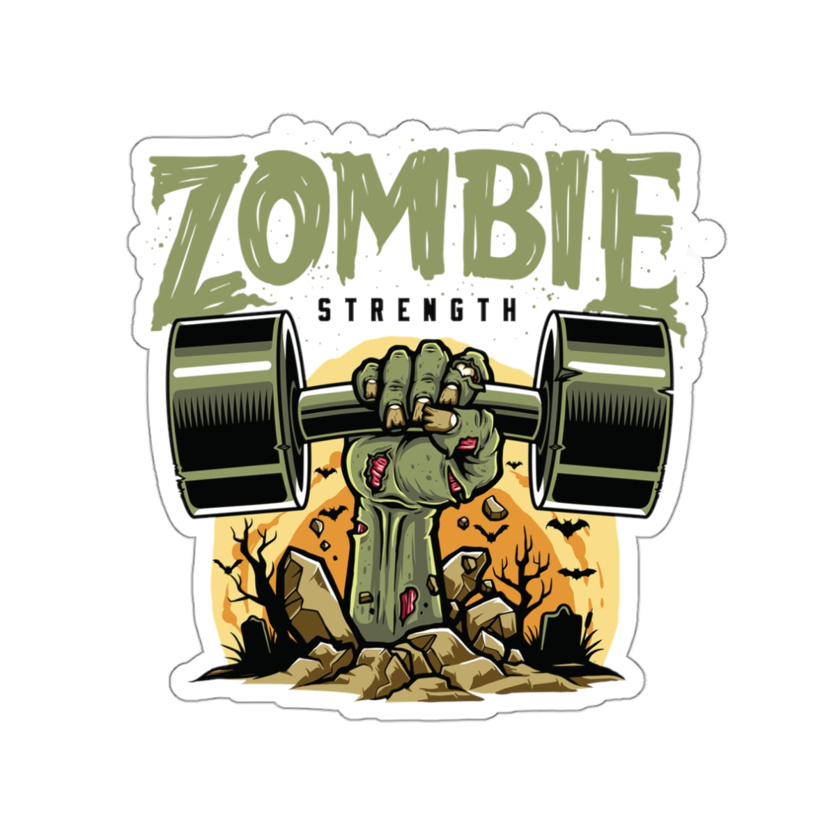 Zombie Strength Die-Cut Stickers