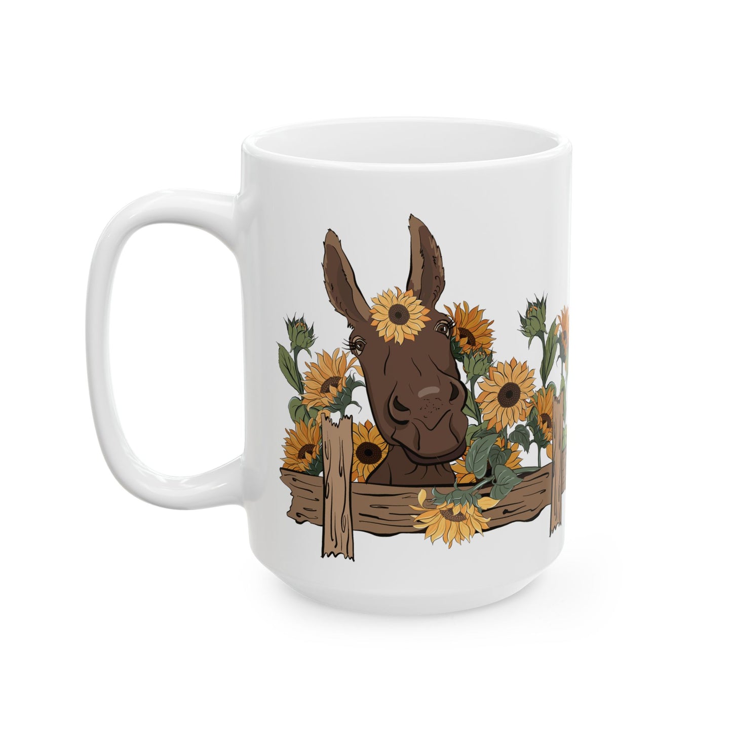 Sunflower Donkey Ceramic Mug