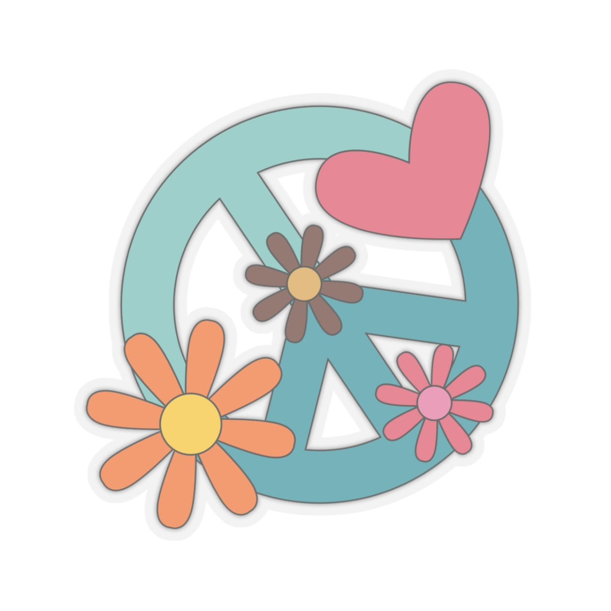 Blue Peace Sign Kiss-Cut Stickers