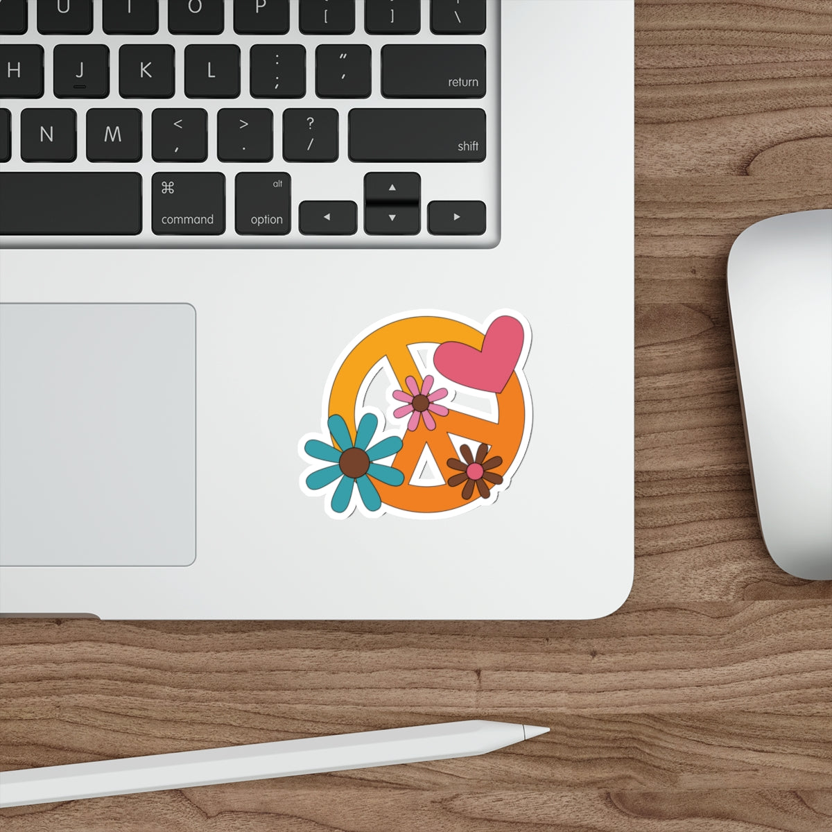 Peace Sign and Daisies Die-Cut Stickers