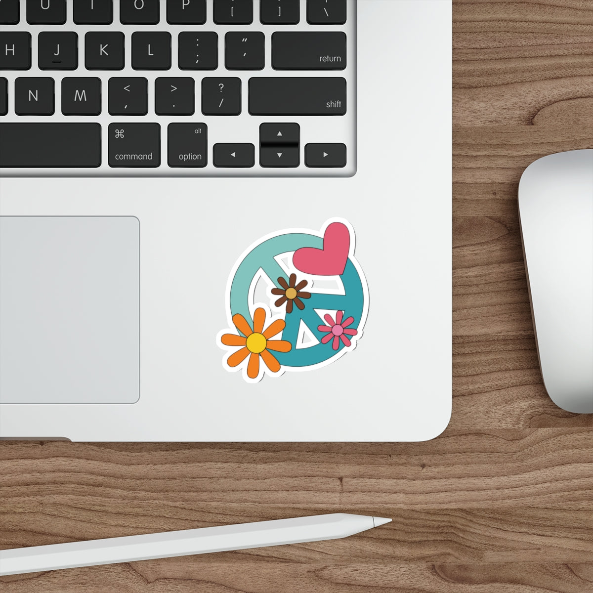 Multicolor Peace Sign and Daisies Die-Cut Stickers