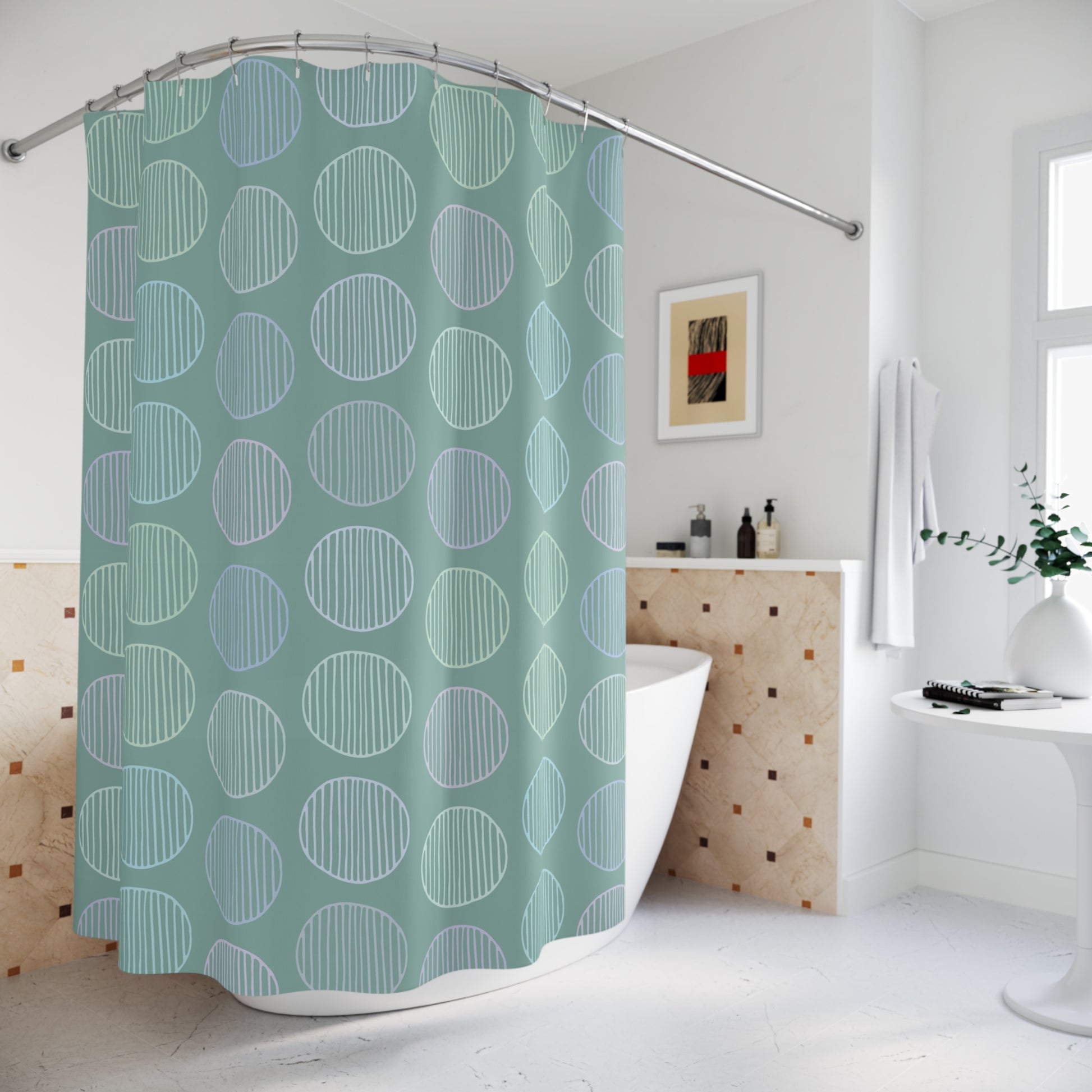 Abstract Circles Shower Curtain