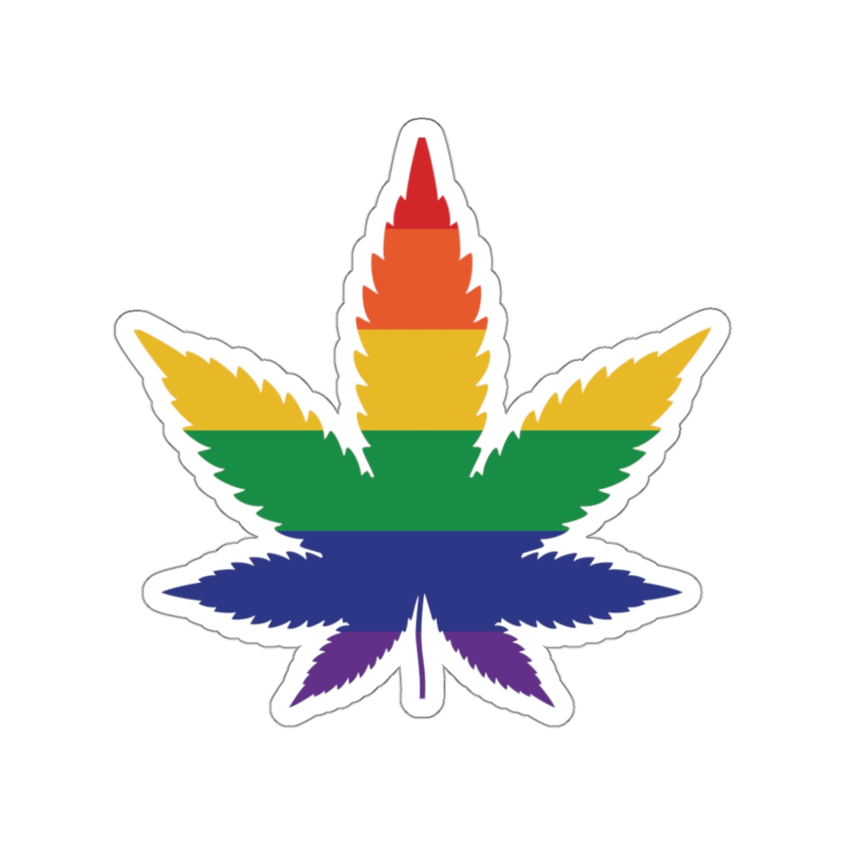 Rainbow Pride Pot Leaf Die-Cut Stickers