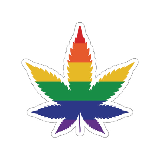 Rainbow Pride Pot Leaf Die-Cut Stickers