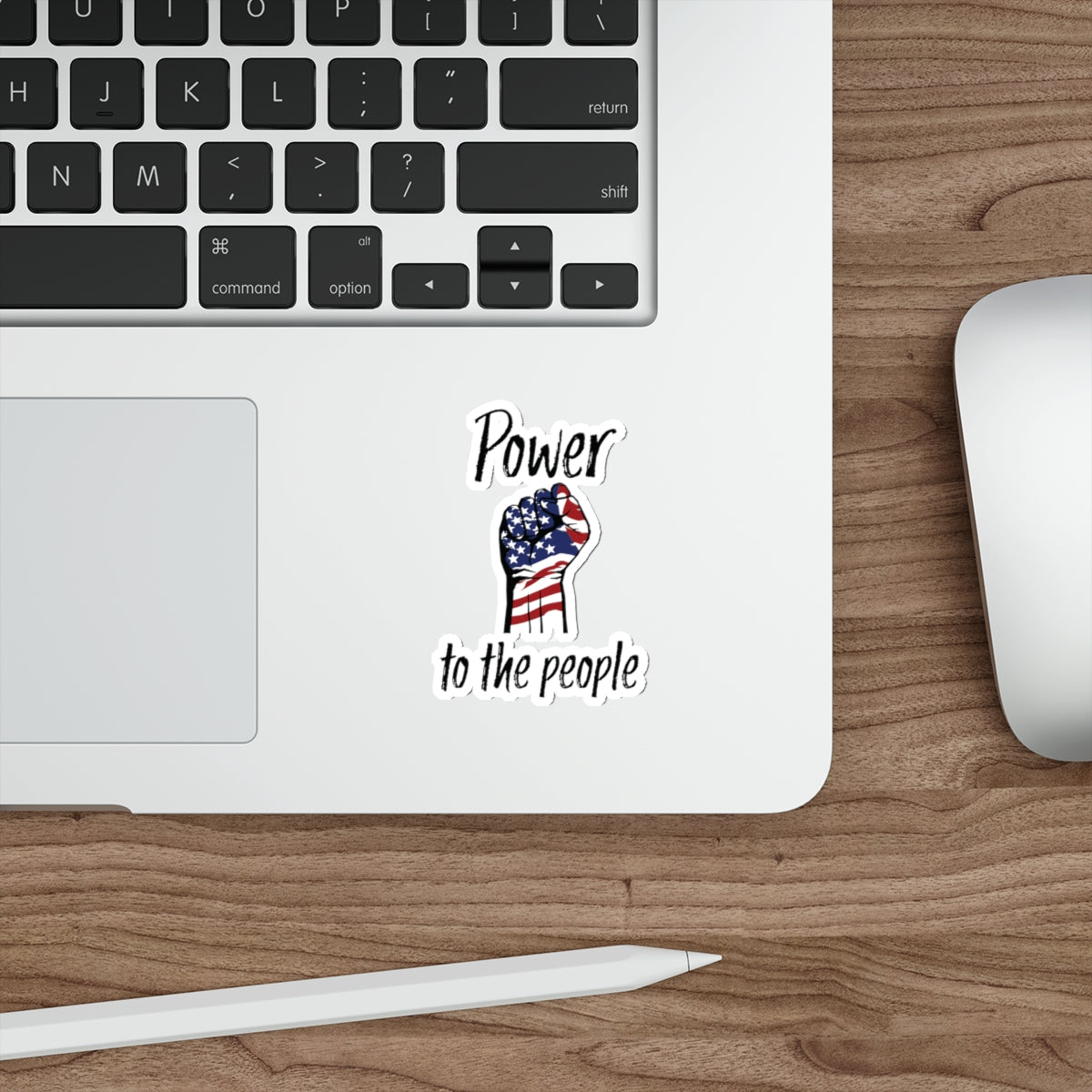 Die-Cut Stickers - 'Power to the People' with American Flag Design