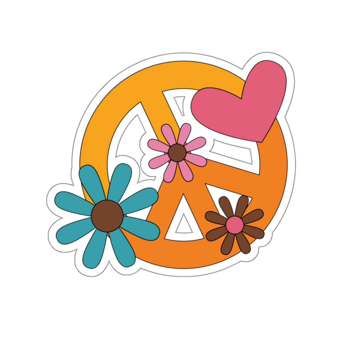 Peace Sign and Daisies Die-Cut Stickers