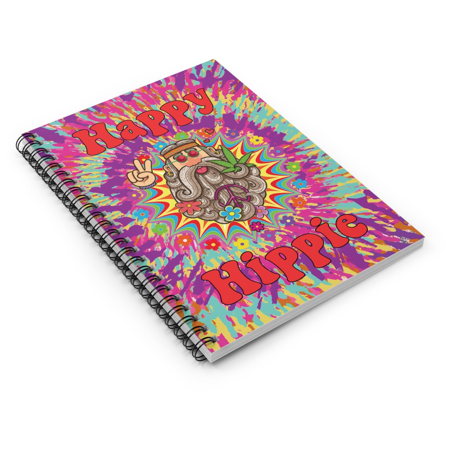 Boho Tie Die Spiral Notebook-Hippie Man