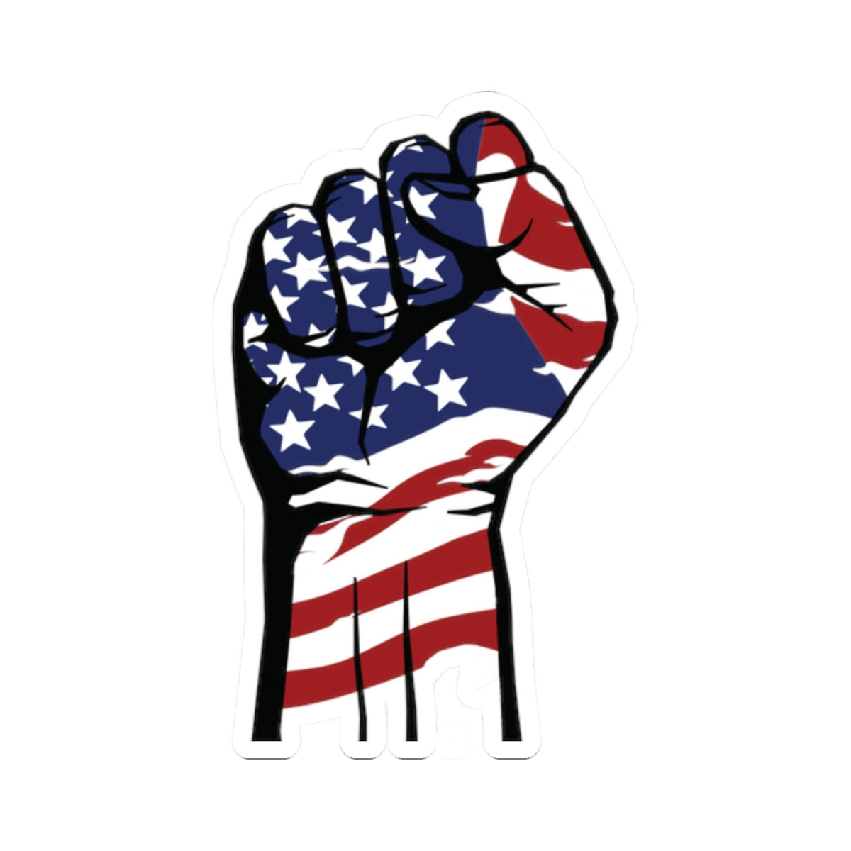 Patriotic Fist Kiss-Cut Stickers - American Flag Design