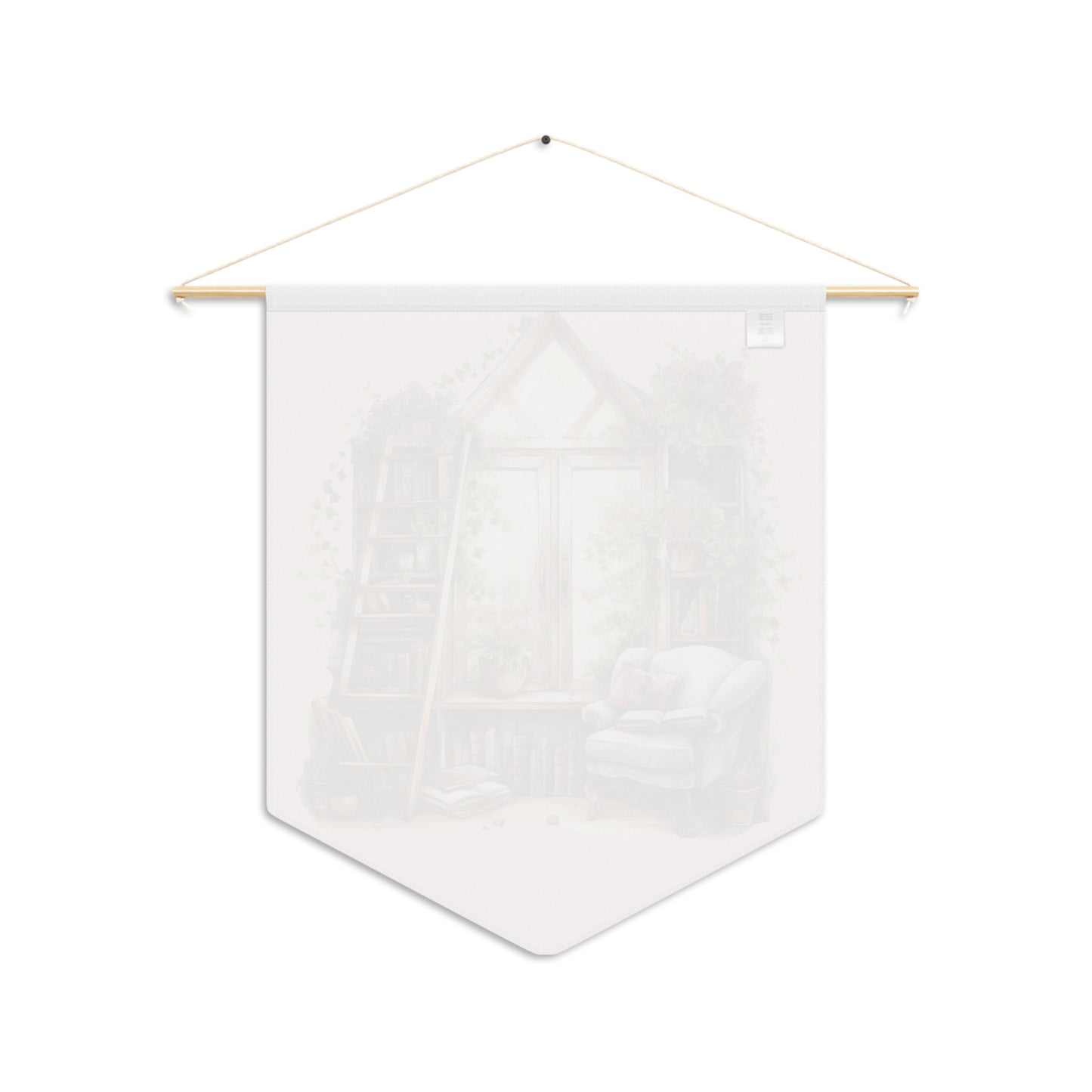 Cozy Reading Nook Pennant Wall Banner — Book Lover Home Decor Watercolor Style