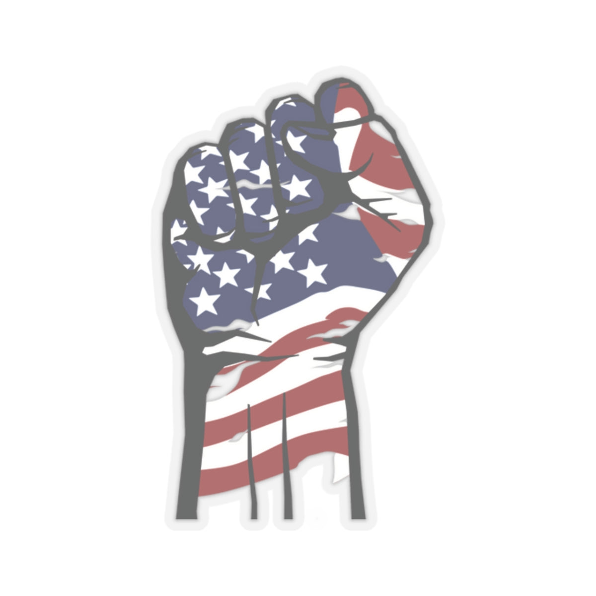 Patriotic Fist Kiss-Cut Stickers - American Flag Design