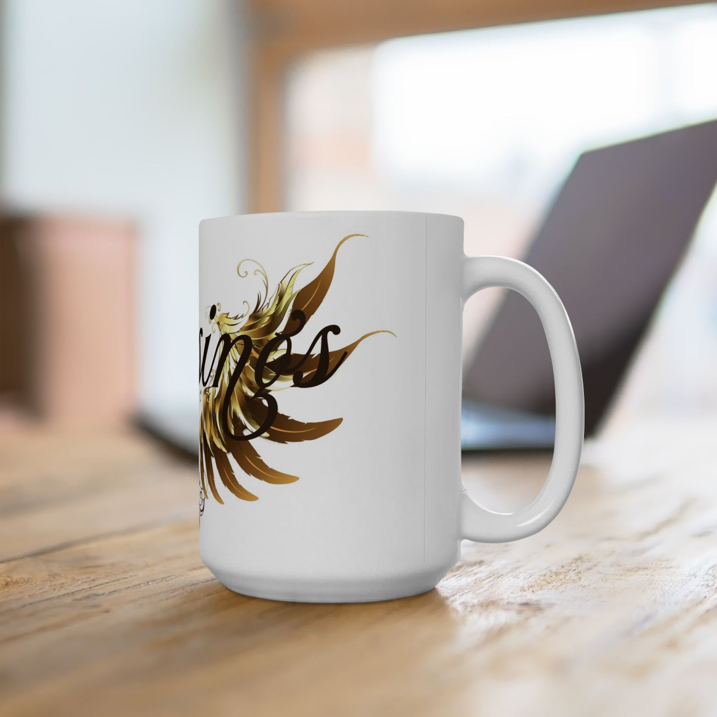 Gold Angel Wings Ceramic Mug - Inspirational "Blessings"