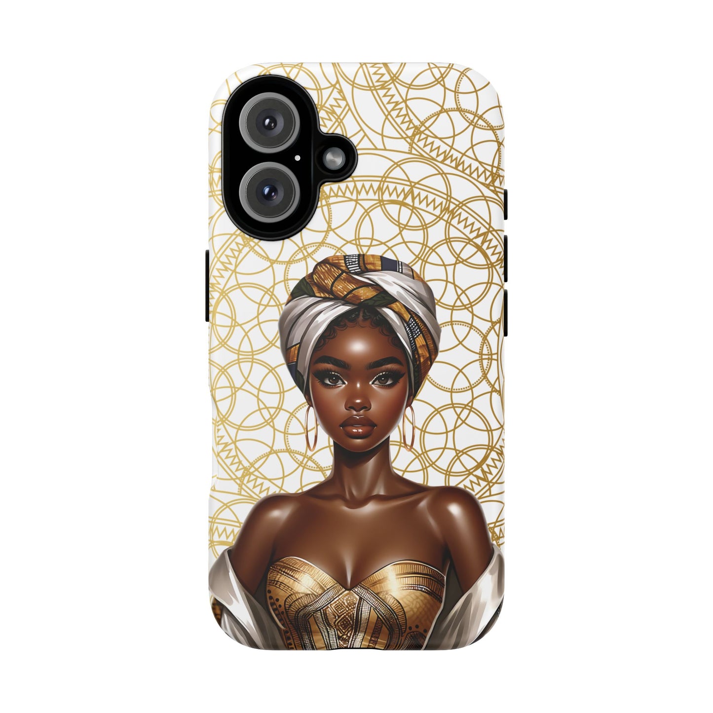Tough Phone Case with Elegant African Woman Design