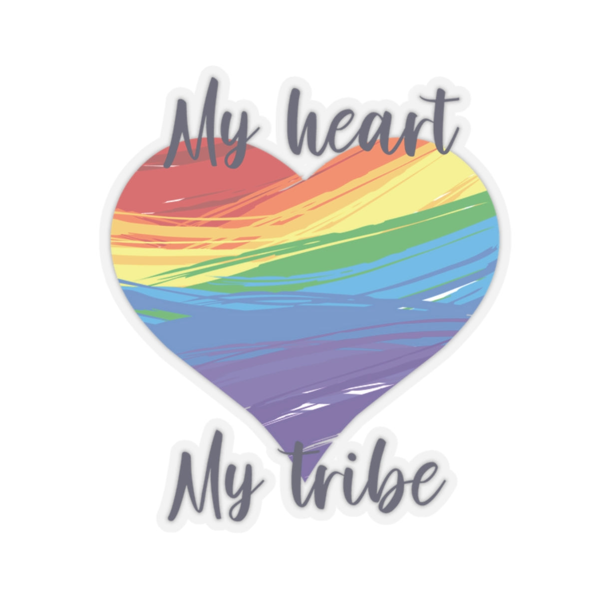 Rainbow Heart Pride - Kiss-Cut Stickers