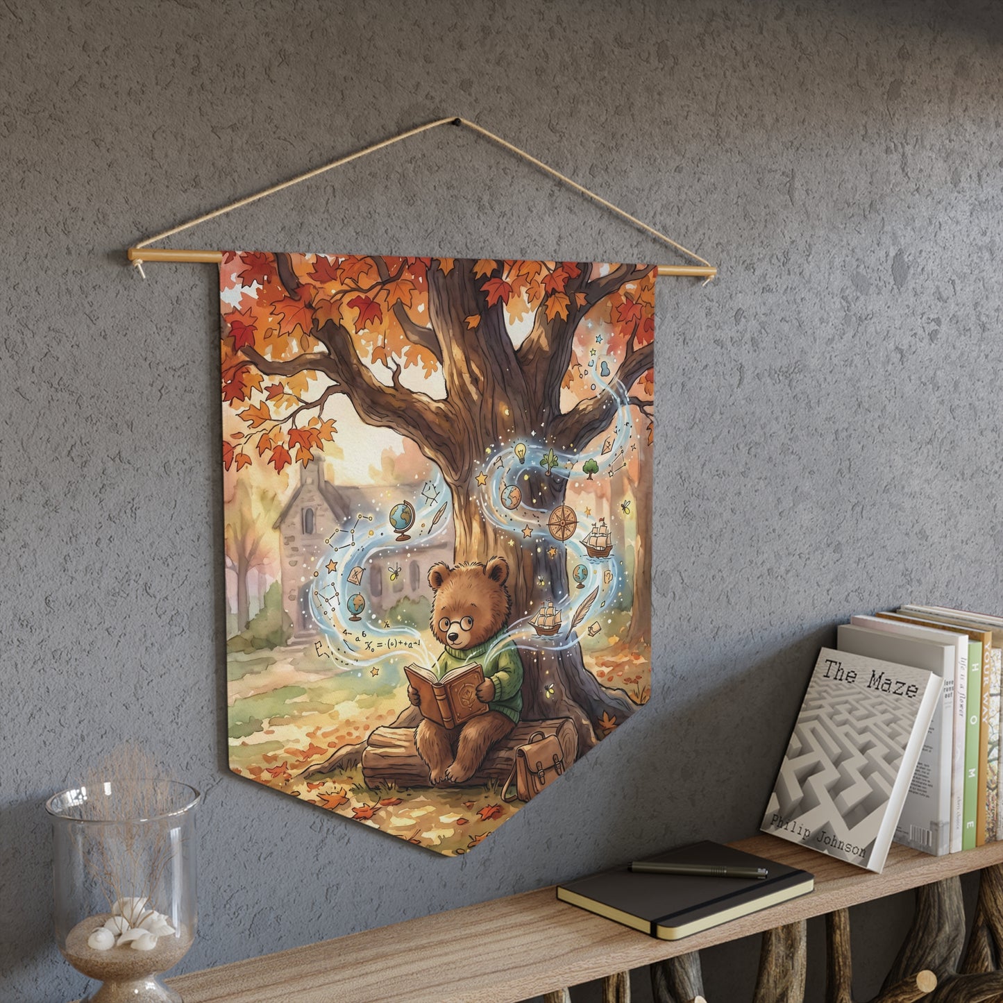 Autumn Storytime Pennant — Magical Bear Reading Wall Banner