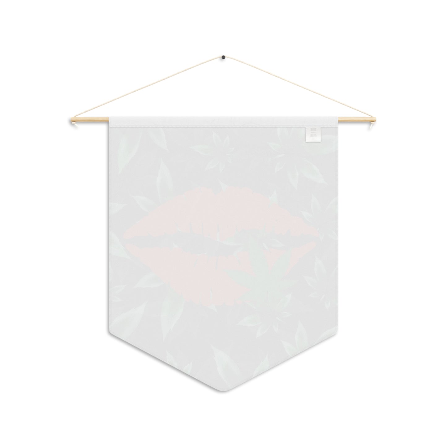 Cannabis Kiss Pennant Wall Banner — Green Leaf Botanical Decor