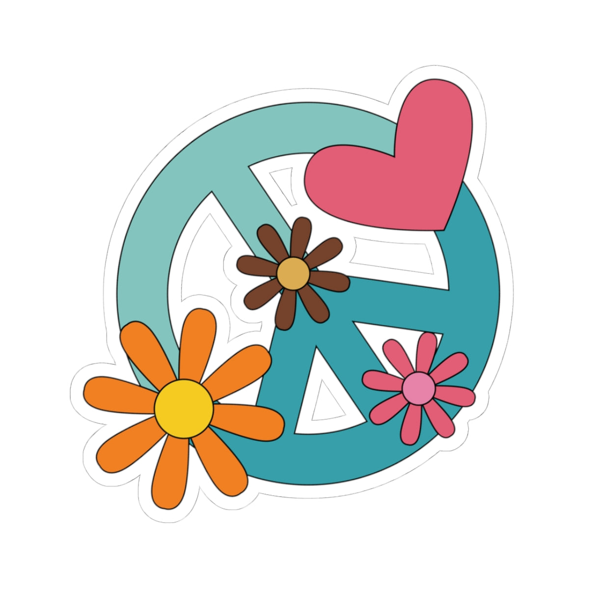 Blue Peace Sign Kiss-Cut Stickers