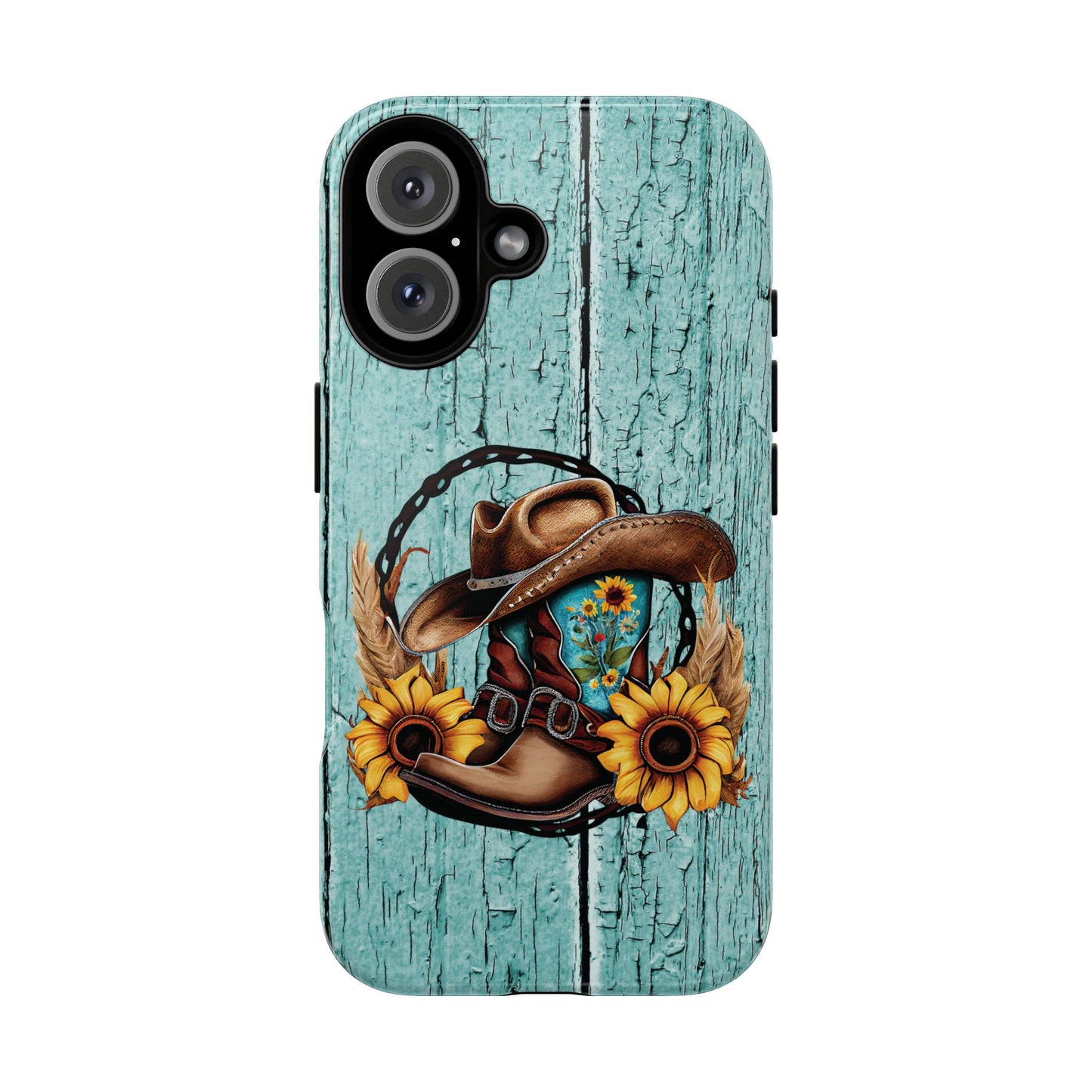 Cowboy Boot Phone Case with Sunflowers