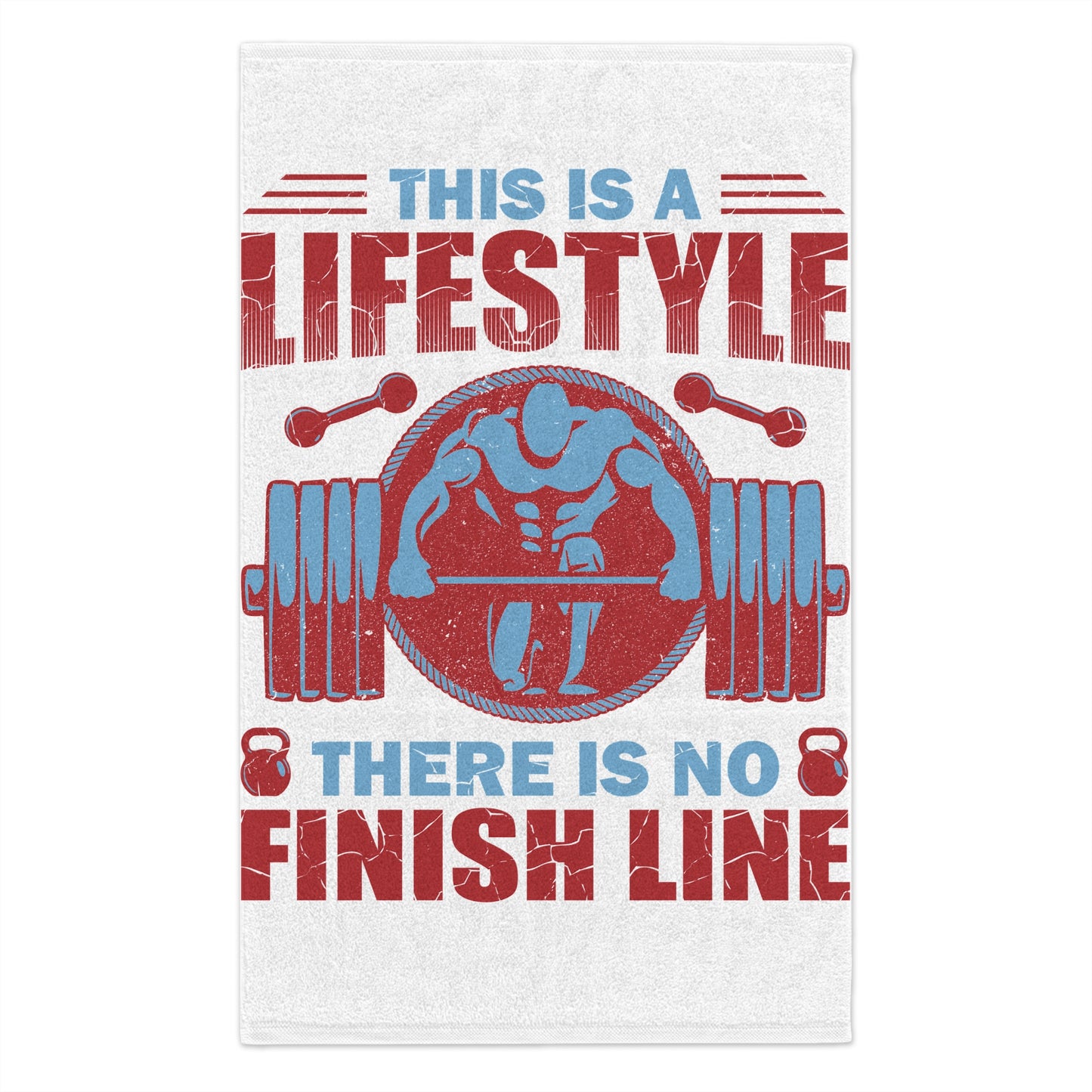 Gym Towel with Bodybuilder - Red and Blue
