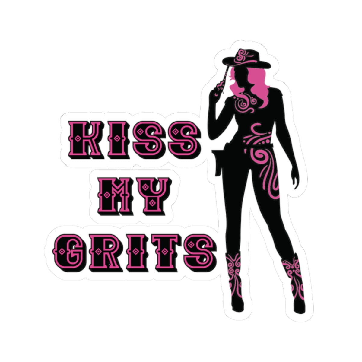 Cowgirl Kiss-Cut Stickers - Kiss My Grits