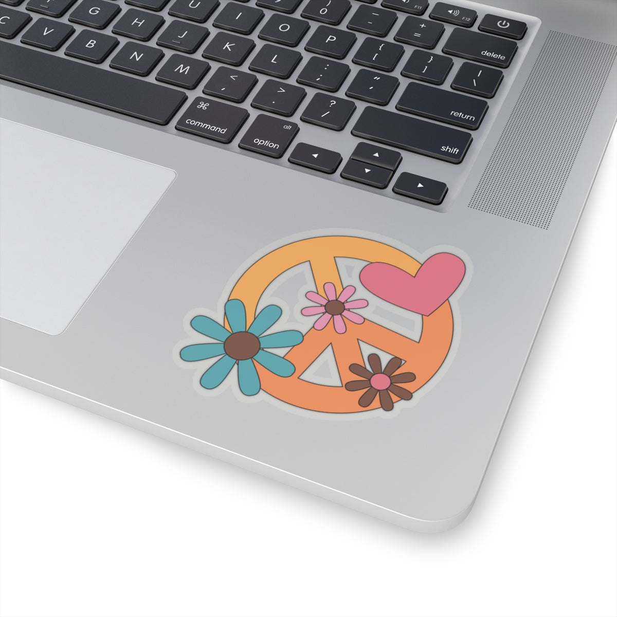 Colorful Orange Peace Sign Kiss-Cut Stickers