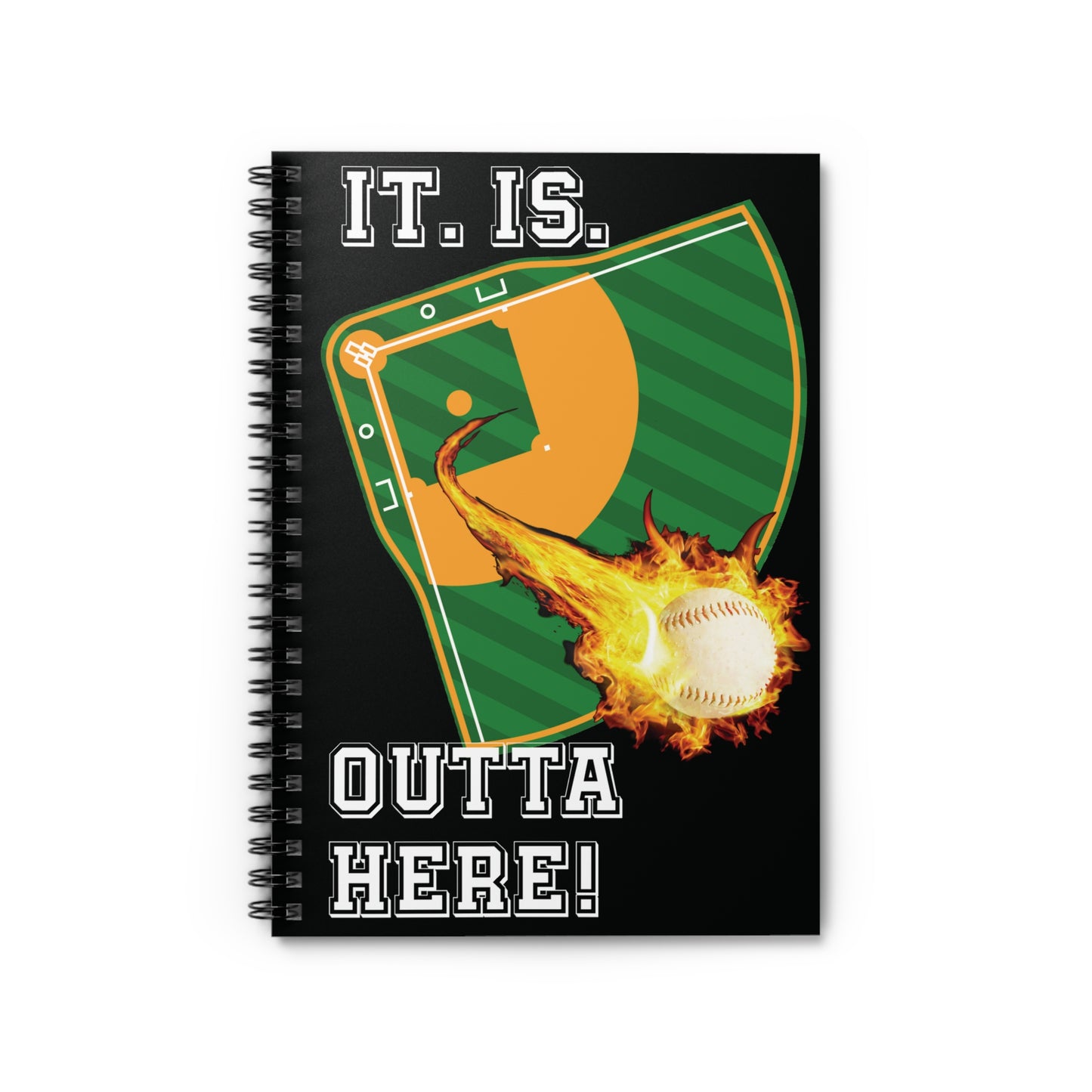Flaming Baseball Spiral Notebook