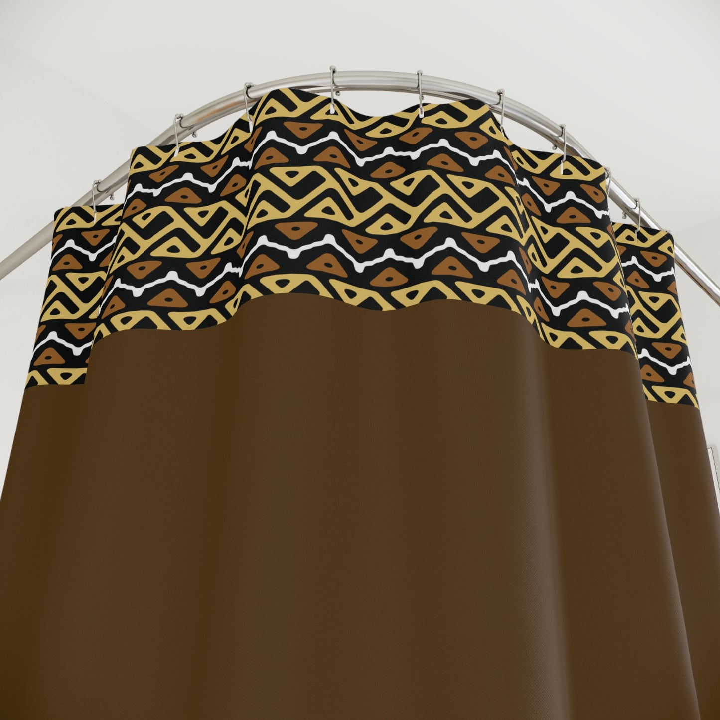 Ethnic Print Shower Curtain Brown
