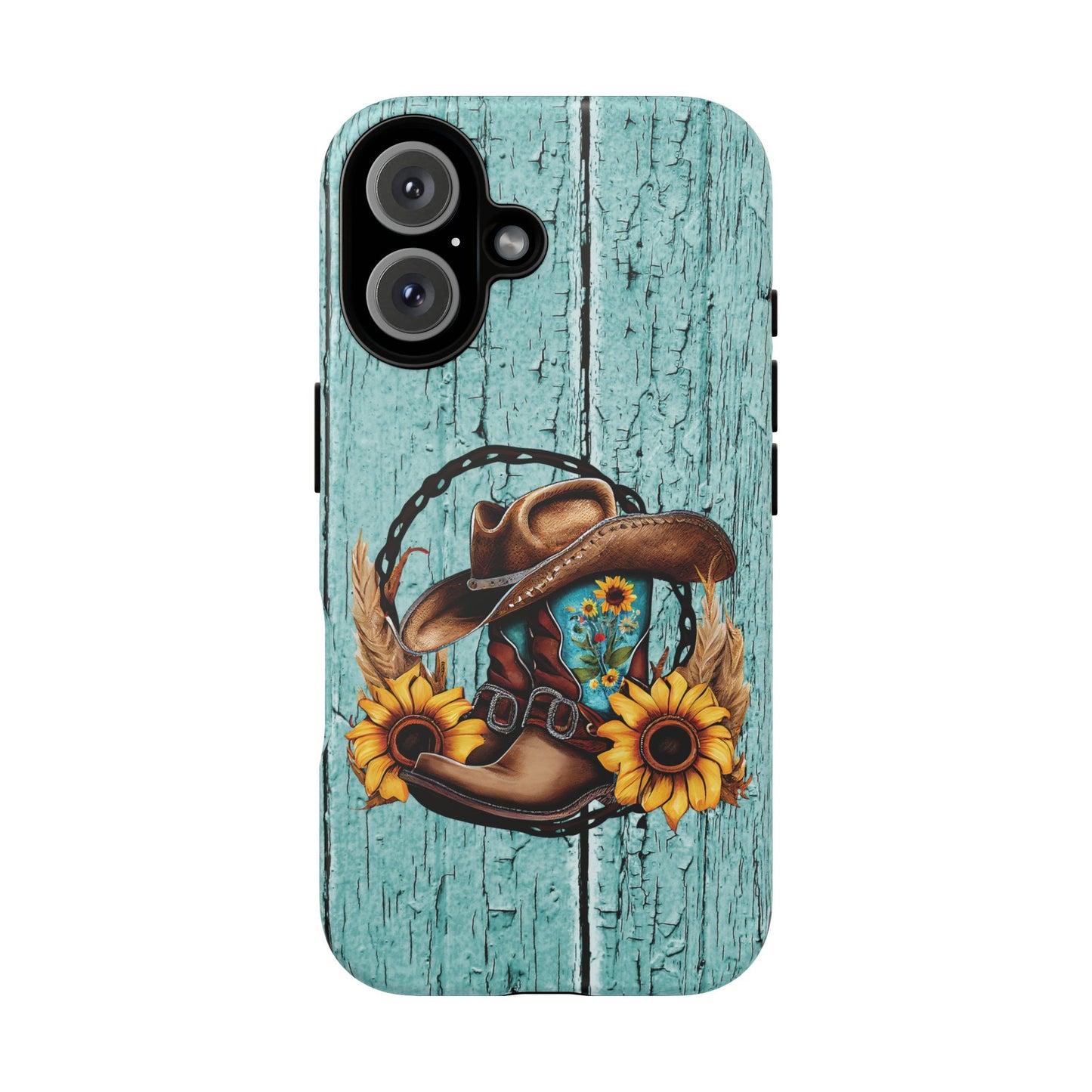Cowboy Boot Phone Case with Sunflowers
