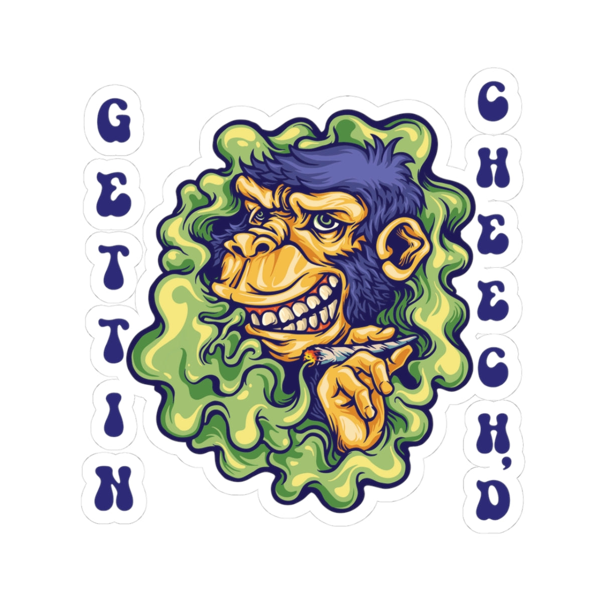 Cheech'd Gorilla Kiss-Cut Stickers