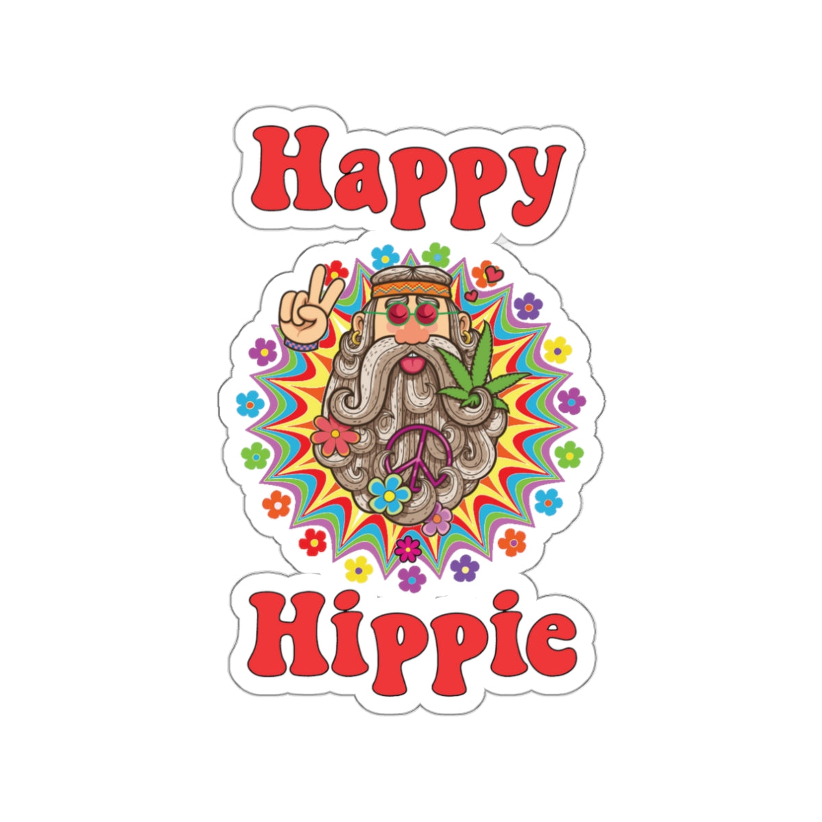 Psychedelic Hippie Girl Stickers - Die-Cut