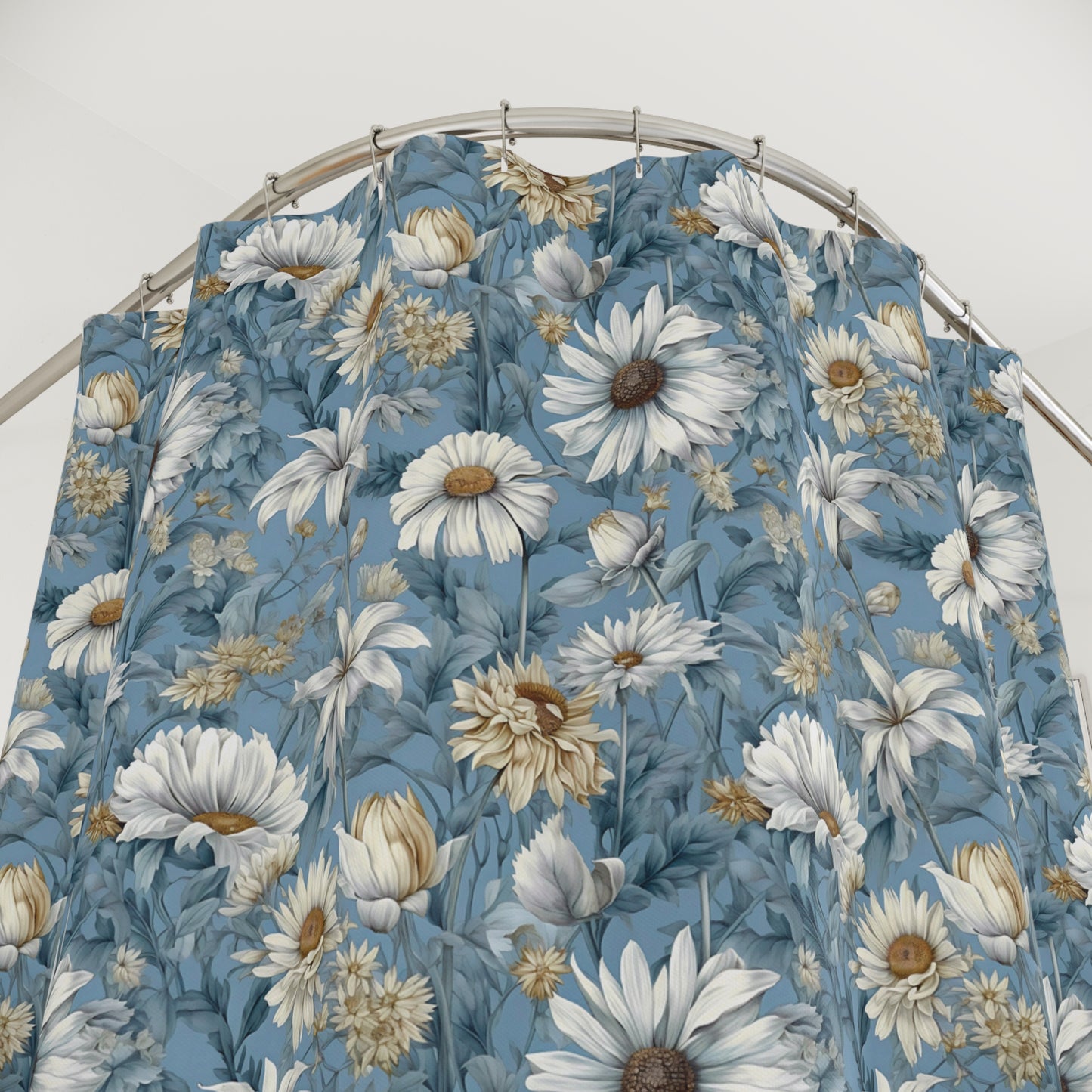 Floral Shower Curtain - Blue and White