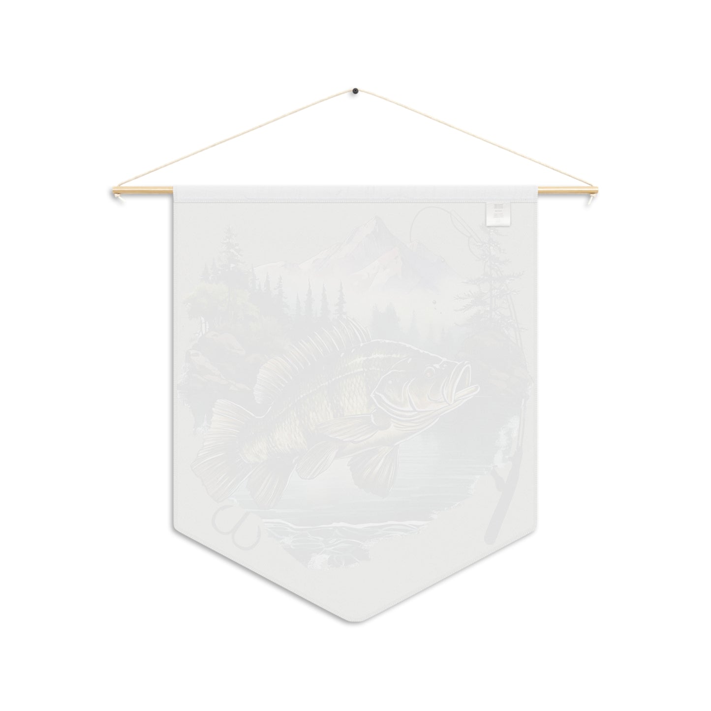 Fishing Pennant Wall Banner – Mountain Lake Bass Illustration