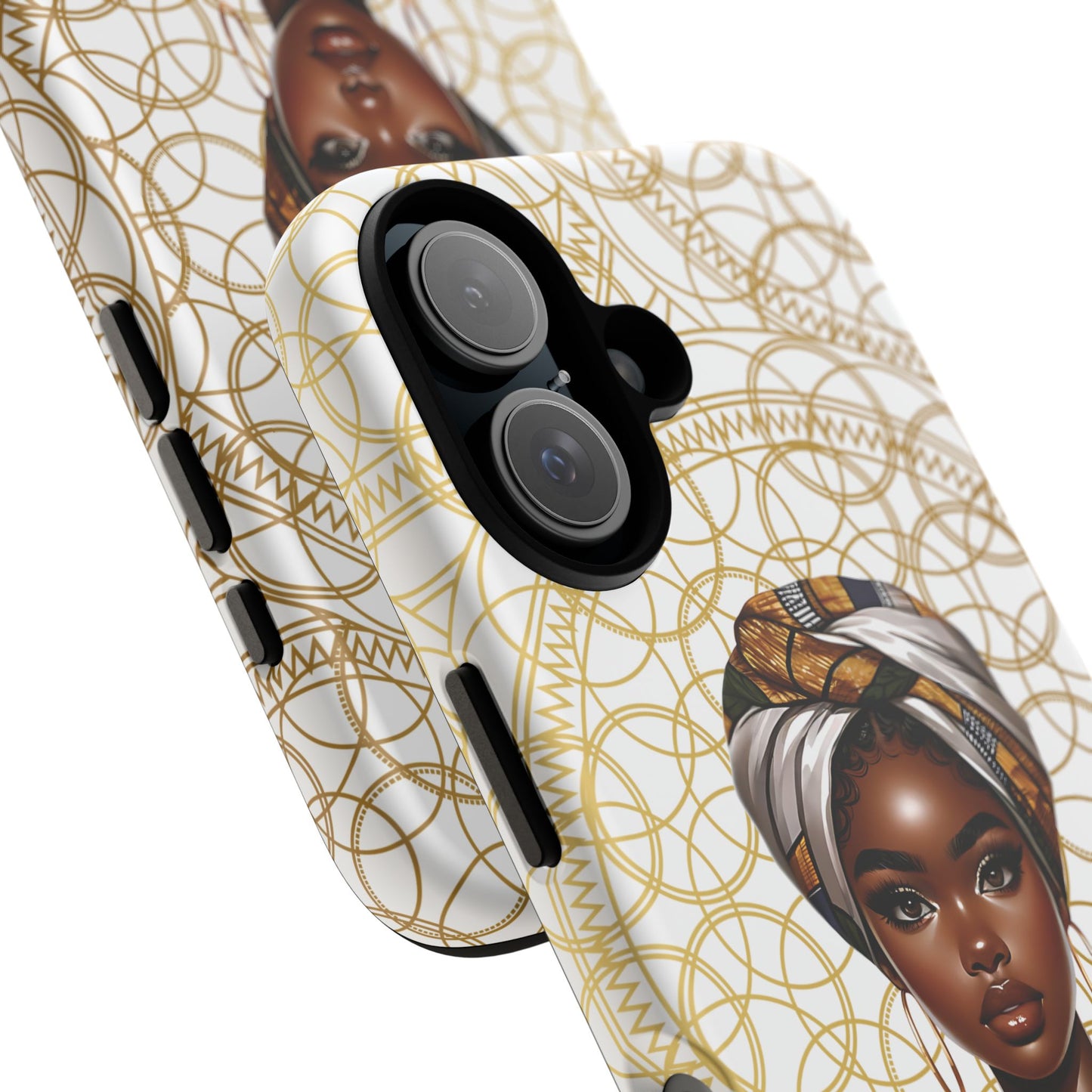 Tough Phone Case with Elegant African Woman Design