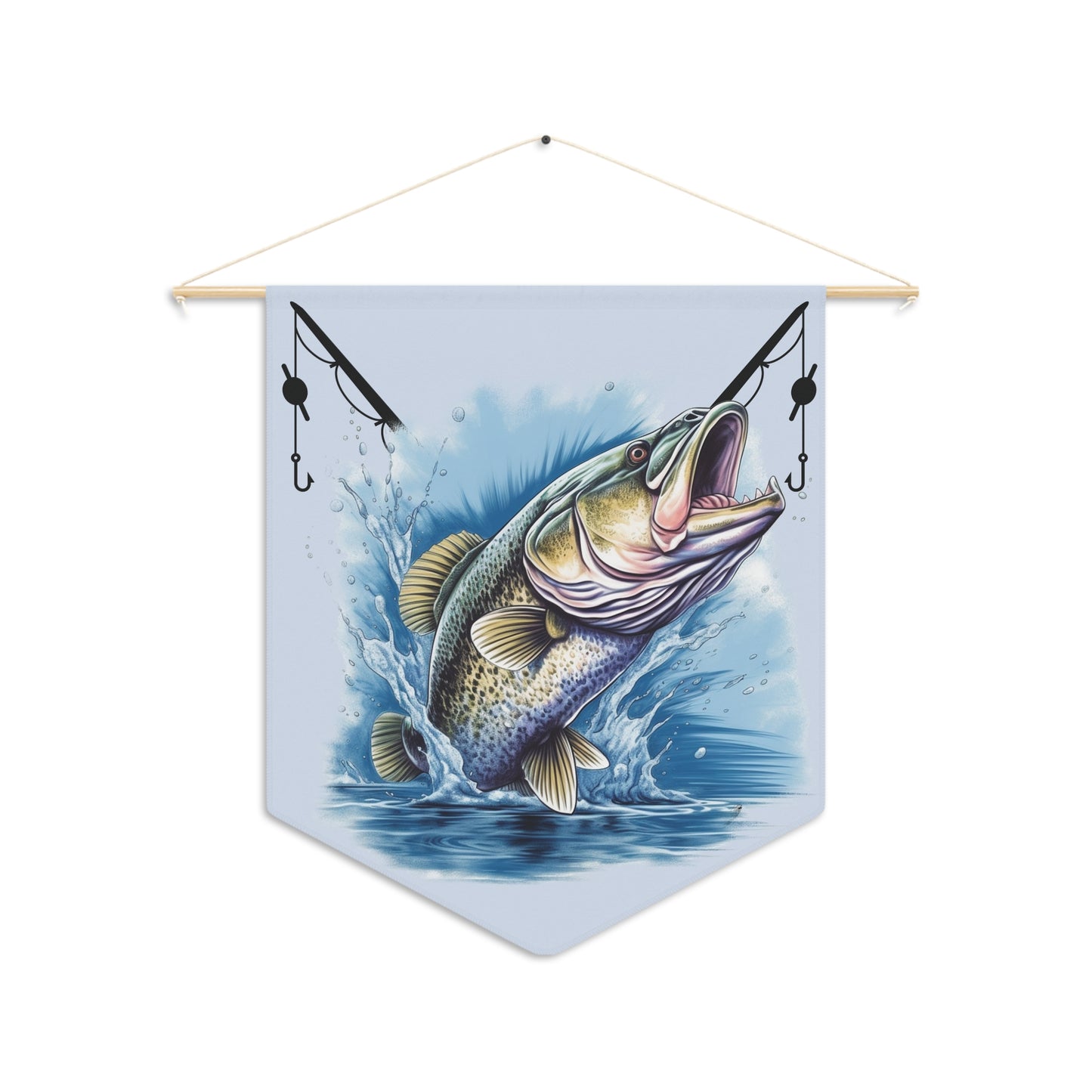 Fishing Walleye Pennant Banner — Jumping Fish Wall Decor for Anglers