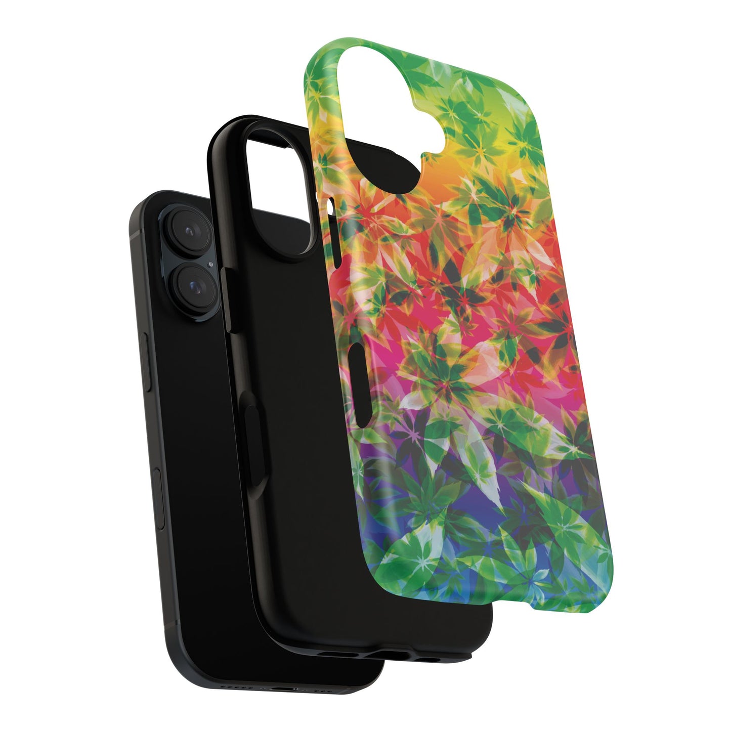 Multicolor Cannabis Leaf Tough Phone Case