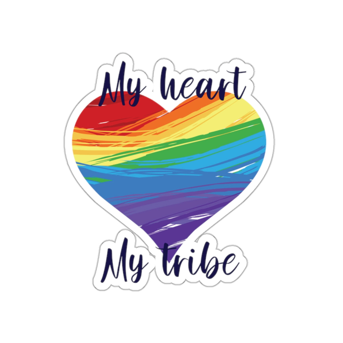 Rainbow Heart Pride Stickers - Die-Cut