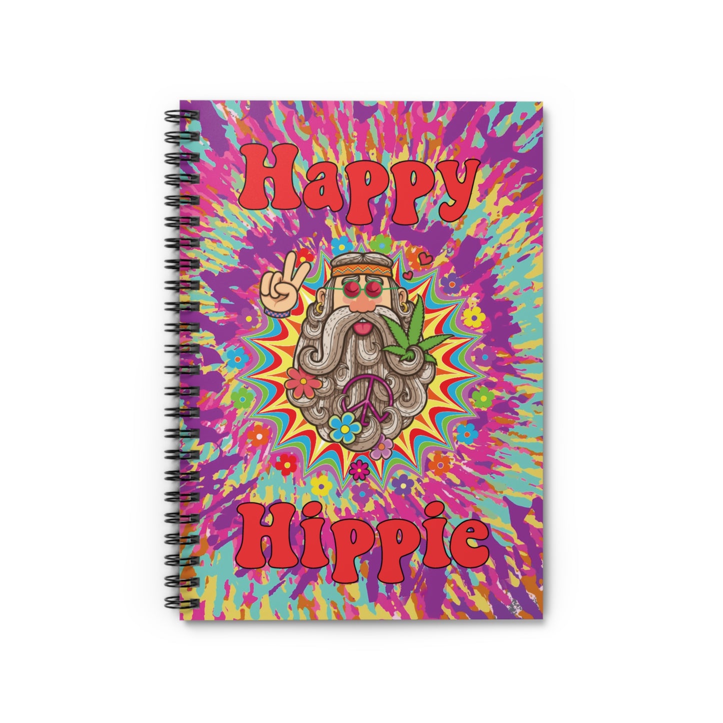 Boho Tie Die Spiral Notebook-Hippie Man