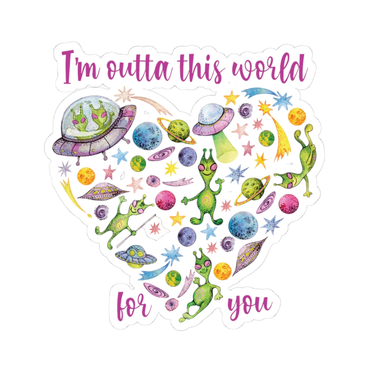 Space Heart Stickers