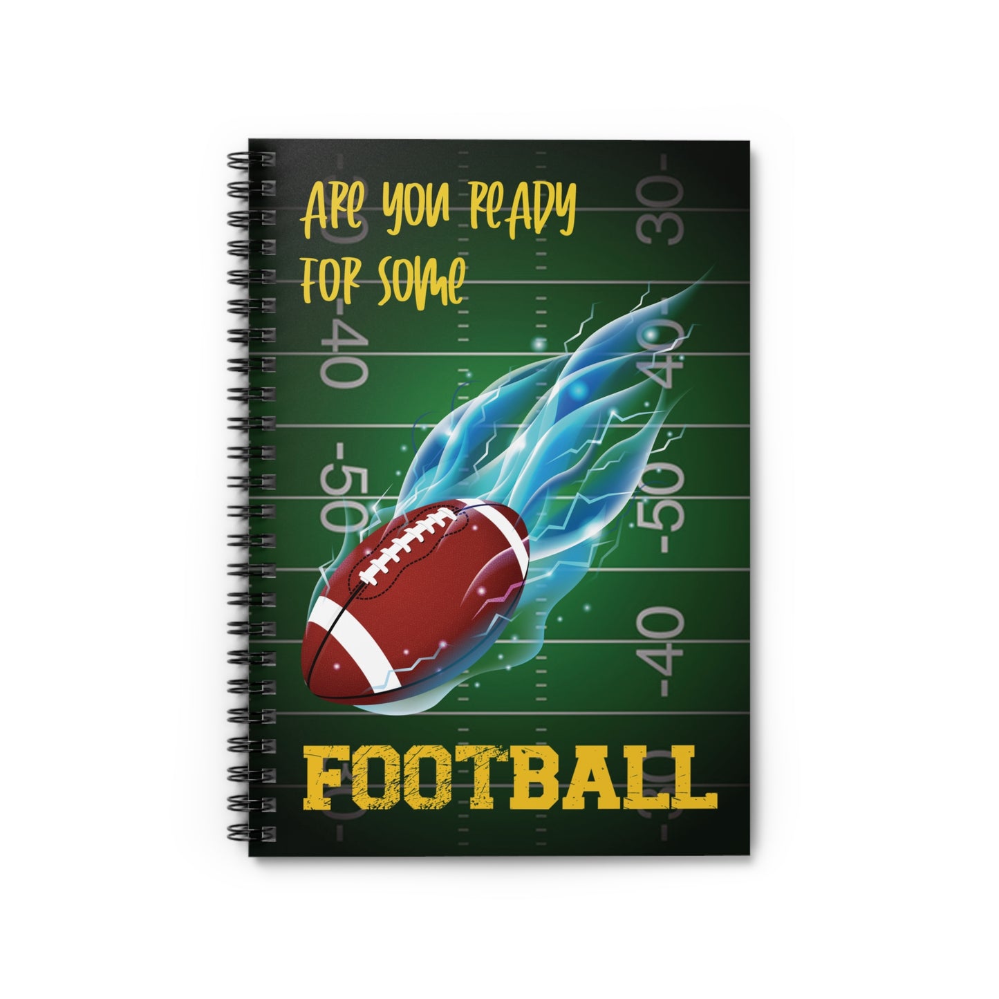 Flaming Football Spiral Notebook