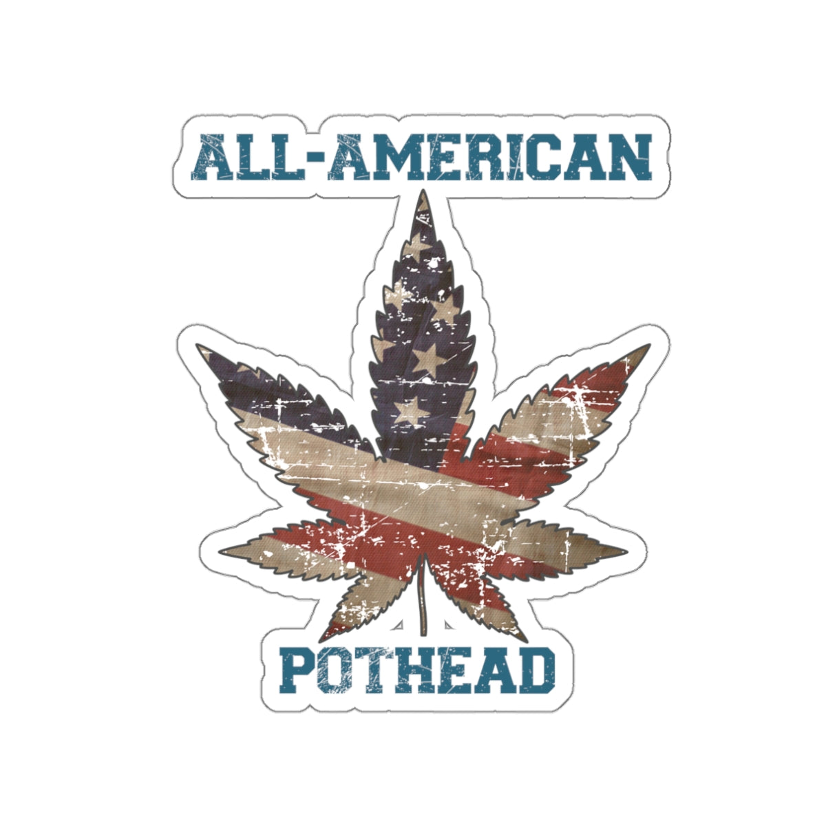 Cannabis Die-Cut Stickers - All-American Pothead Design