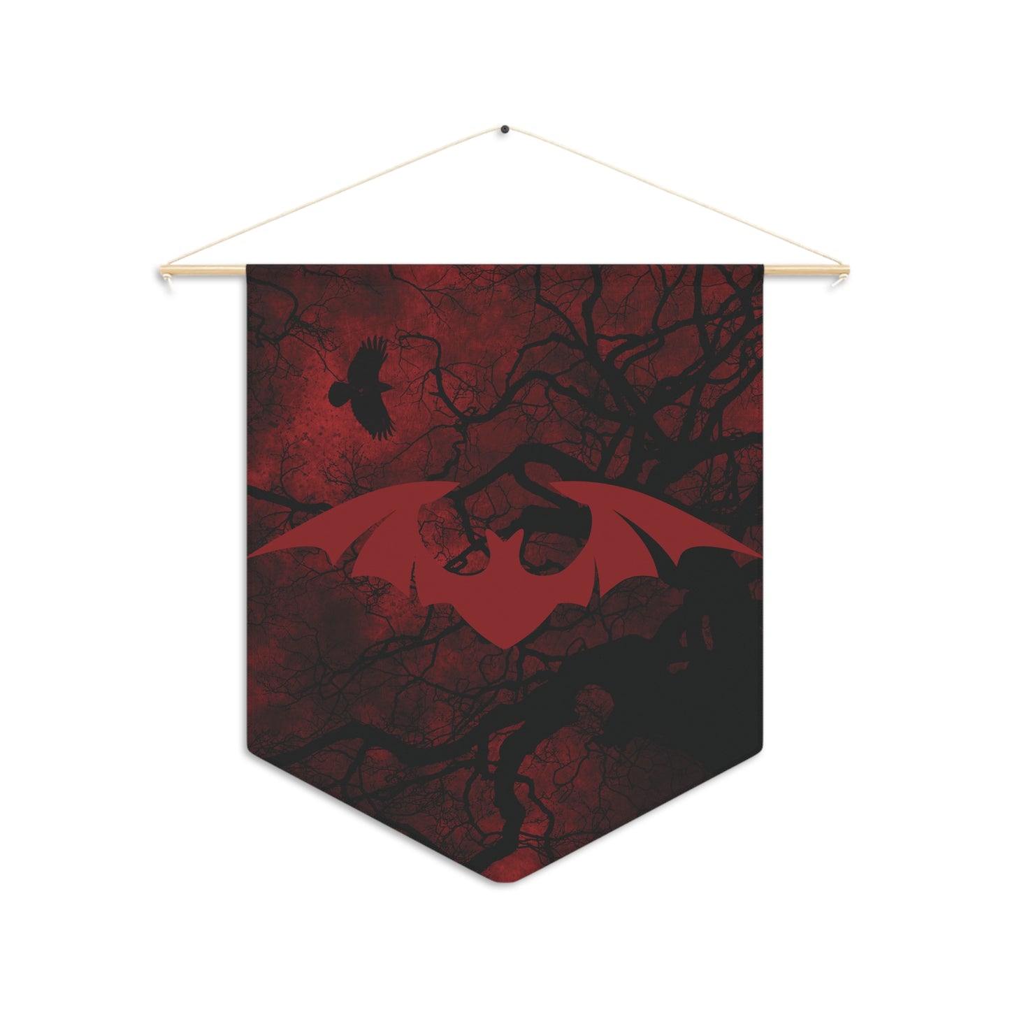 Bat Pennant - Gothic Red