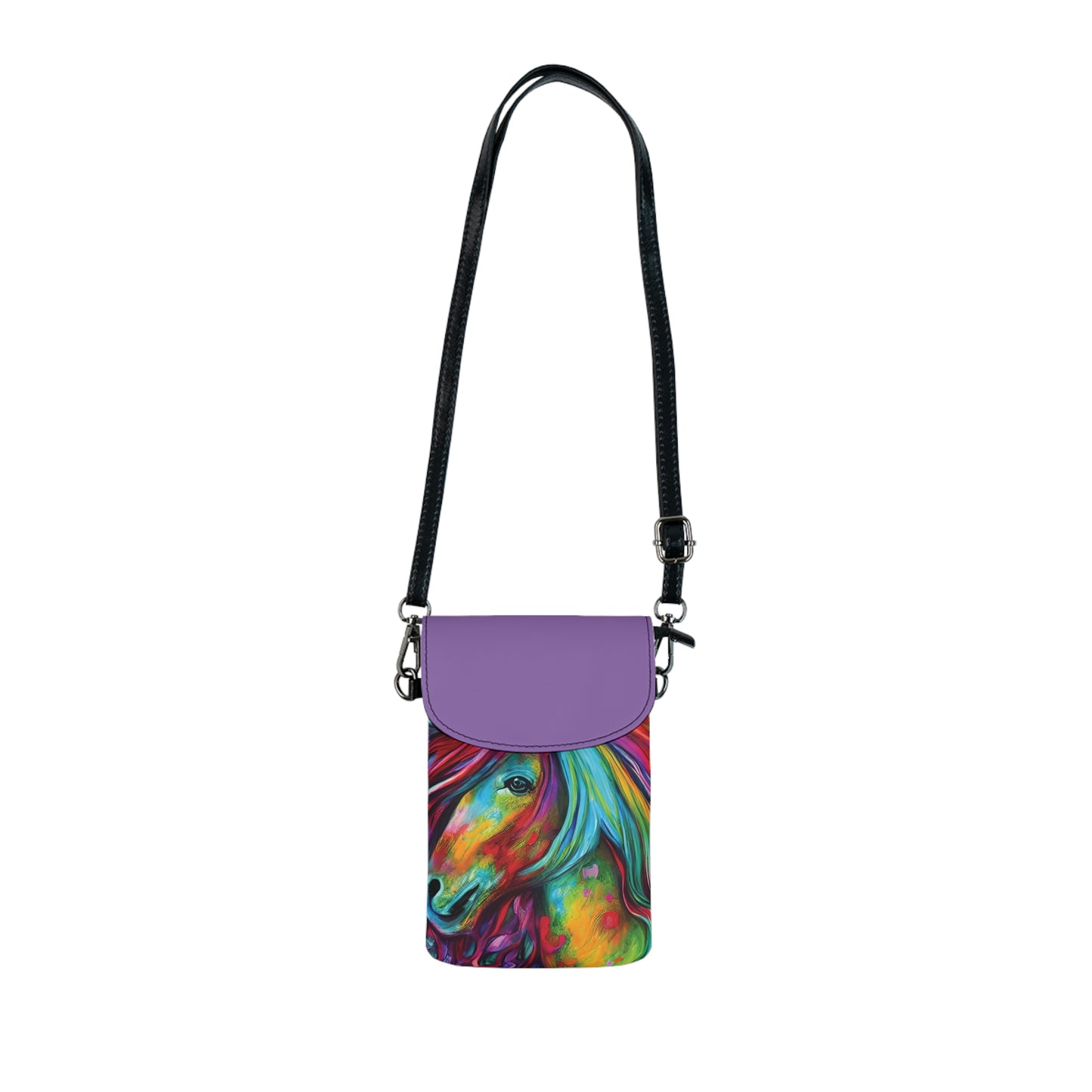 Phone Wallet - Colorful Painted Horse Portrait Print