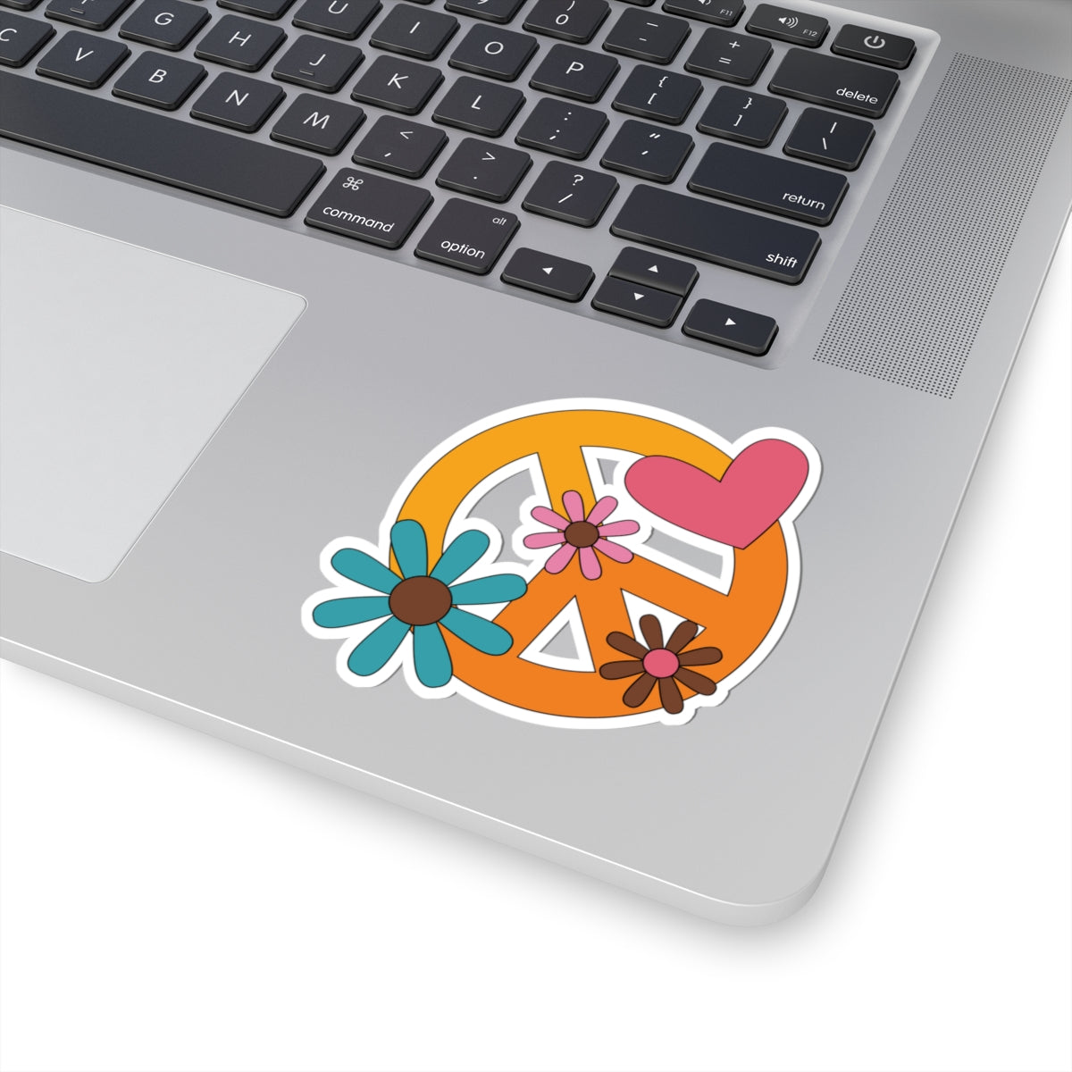 Colorful Orange Peace Sign Kiss-Cut Stickers