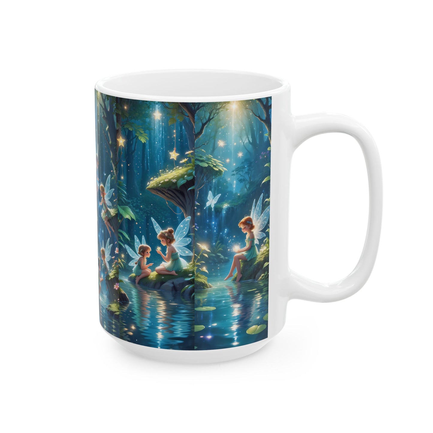 Fairy Forest Ceramic Mug — Enchanted Night Tea & Coffee Cup (15oz)