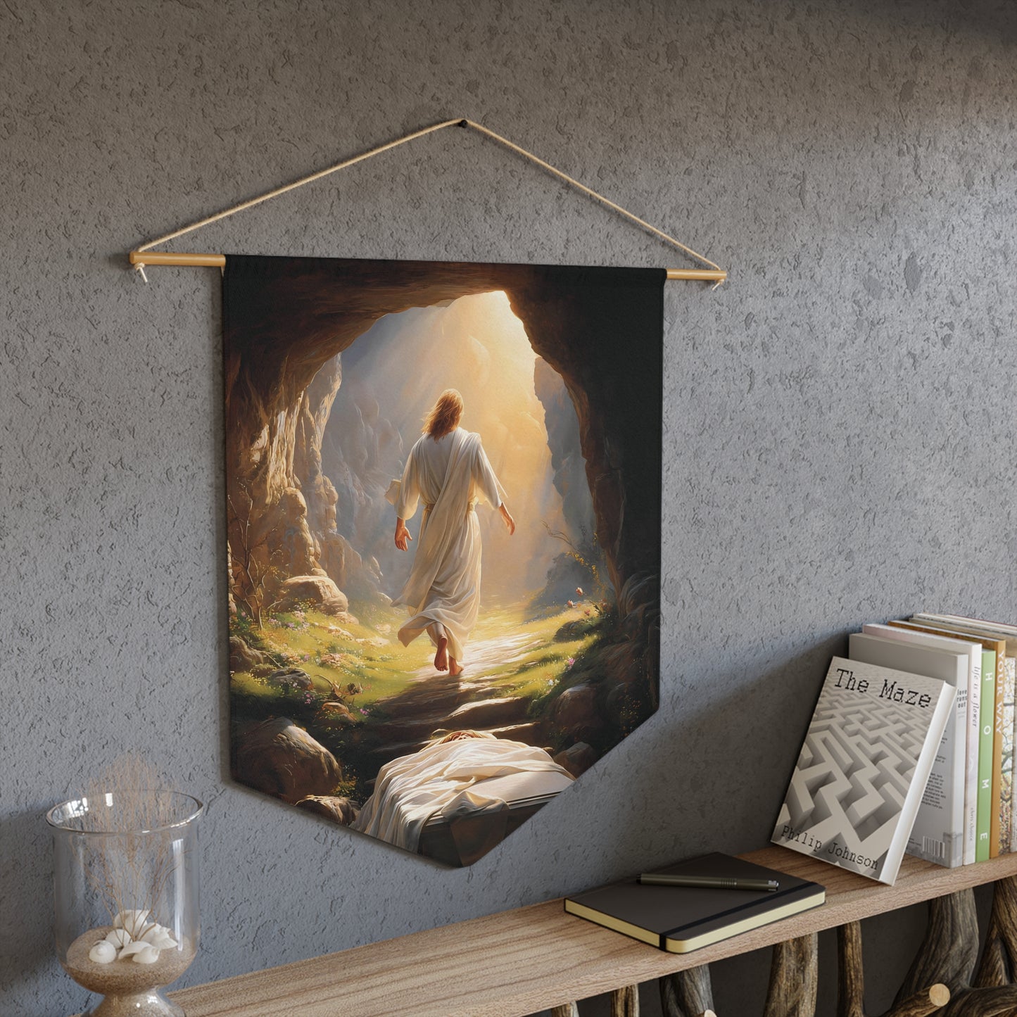 Resurrection Jesus Pennant Wall Banner — Christian Decor