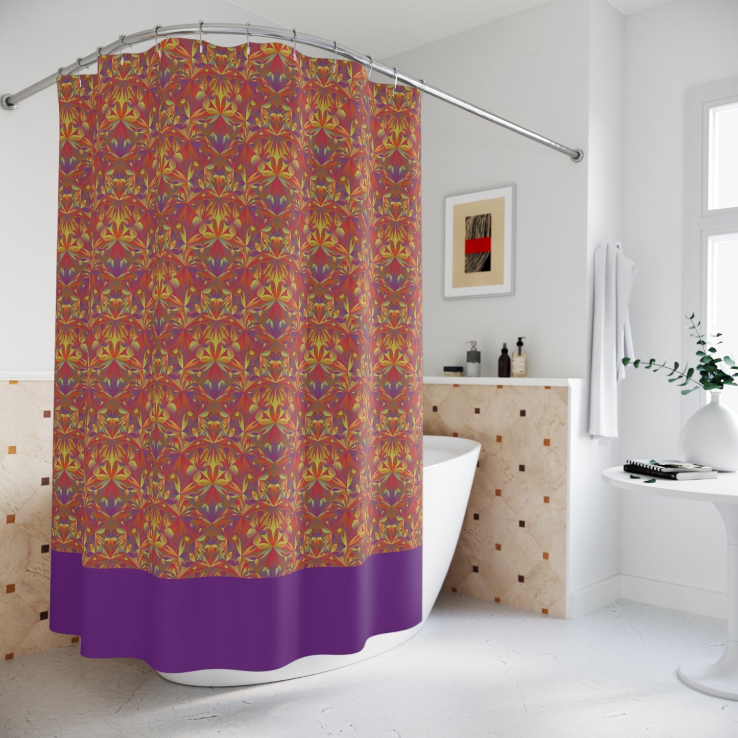 Colorful Print Shower Curtain