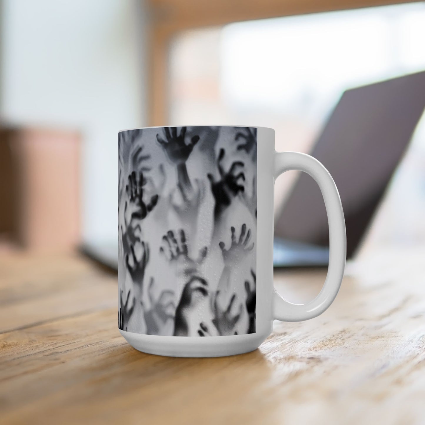 Ghostly Hands Ceramic Mug (15 oz)
